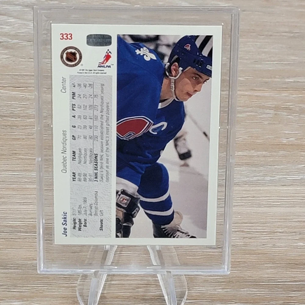 Joe Sakic Autographed 1991-92 Upper Deck #333 Quebec Nordiques Signed